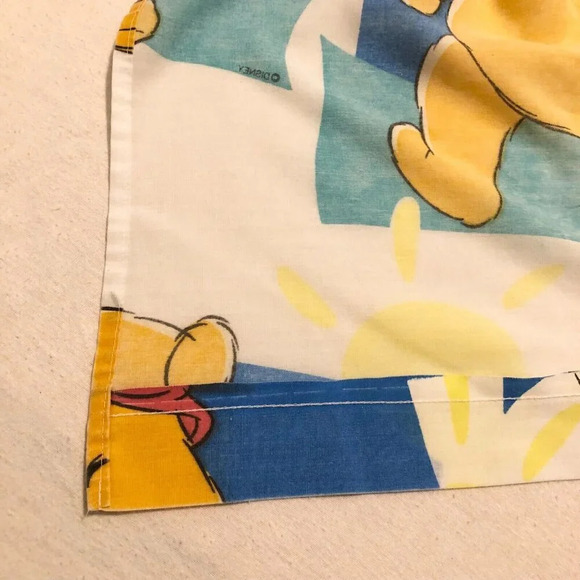 Vtg 90s Disney Winnie the Pooh Double Size Flat  Sheet 95x75 Piglet - Picture 11 of 16